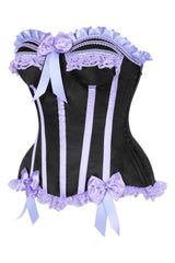 Daisy Corsets Top Drawer Black/Lavender Satin Steel Boned Burlesque Corset