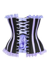 Daisy Corsets Top Drawer Black/Lavender Satin Steel Boned Burlesque Corset