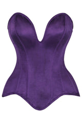 Daisy Corsets Top Drawer Steel Boned Plum Satin Plunge Neckline Overbust Corset