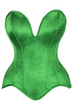 Daisy Corsets Top Drawer Steel Boned Green Satin Plunge Neckline Overbust Corset