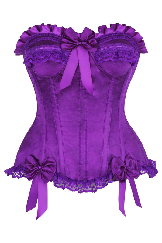 Daisy Corsets Top Drawer Purple Satin Steel Boned Burlesque Corset