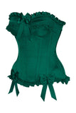 Daisy Corsets Top Drawer Dark Green Satin Steel Boned Burlesque Corset