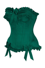 Daisy Corsets Top Drawer Dark Green Satin Steel Boned Burlesque Corset