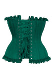 Daisy Corsets Top Drawer Dark Green Satin Steel Boned Burlesque Corset