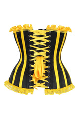 Daisy Corsets Top Drawer Black/Yellow Satin Steel Boned Burlesque Corset