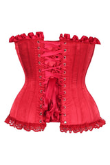 Daisy Corsets Top Drawer Dark Red Satin Steel Boned Burlesque Corset