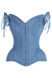 Daisy Corsets Top Drawer Blue Denim Steel Boned Corset w/Straps