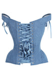 Daisy Corsets Top Drawer Blue Denim Steel Boned Corset w/Straps