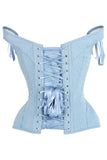 Daisy Corsets Top Drawer Light Blue Denim Steel Boned Corset w/Straps