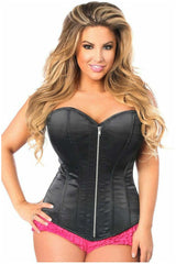 Daisy Corsets Top Drawer Black Satin Steel Boned Corset