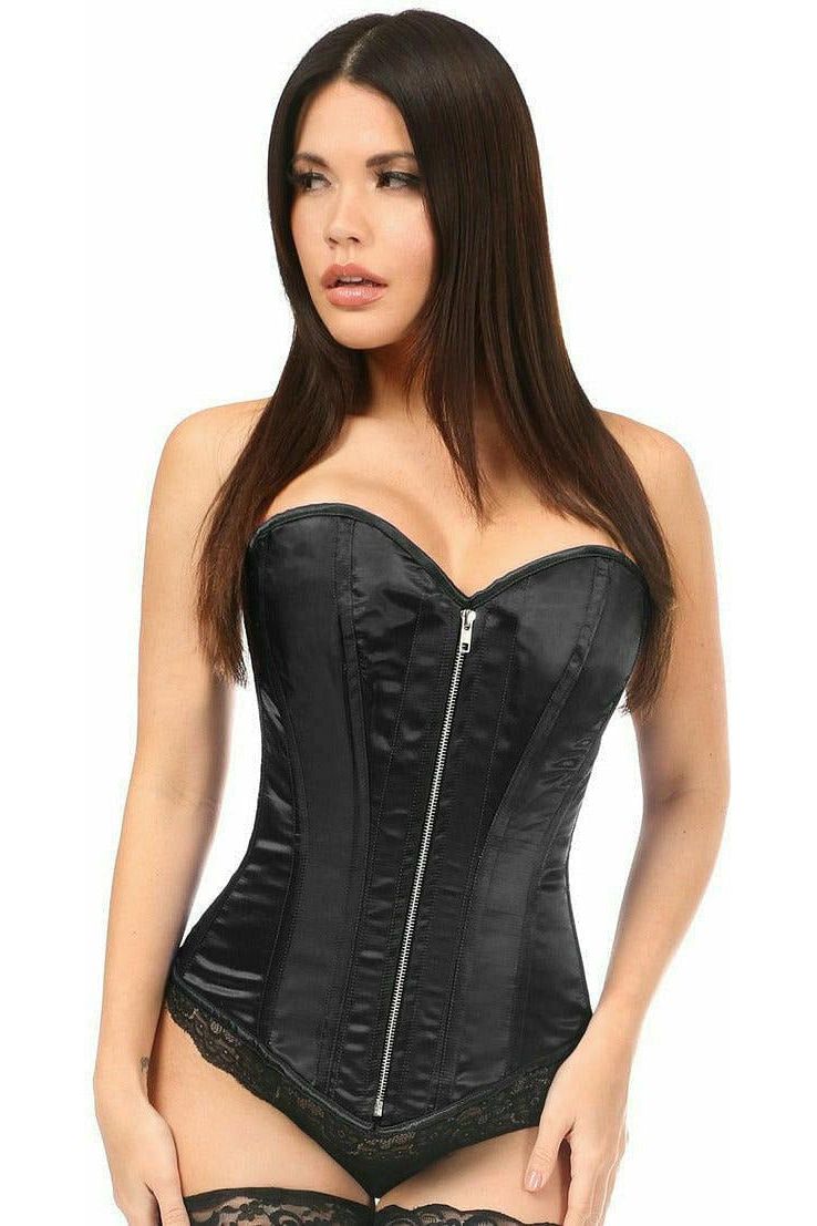 Daisy Corsets Top Drawer Black Satin Steel Boned Corset