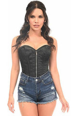 Daisy Corsets Top Drawer Black Satin Steel Boned Corset