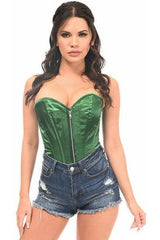 Daisy Corsets Top Drawer Dark Green Satin Steel Boned Corset