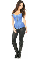 Daisy Corsets Top Drawer Royal Blue Brocade Steel Boned Corset