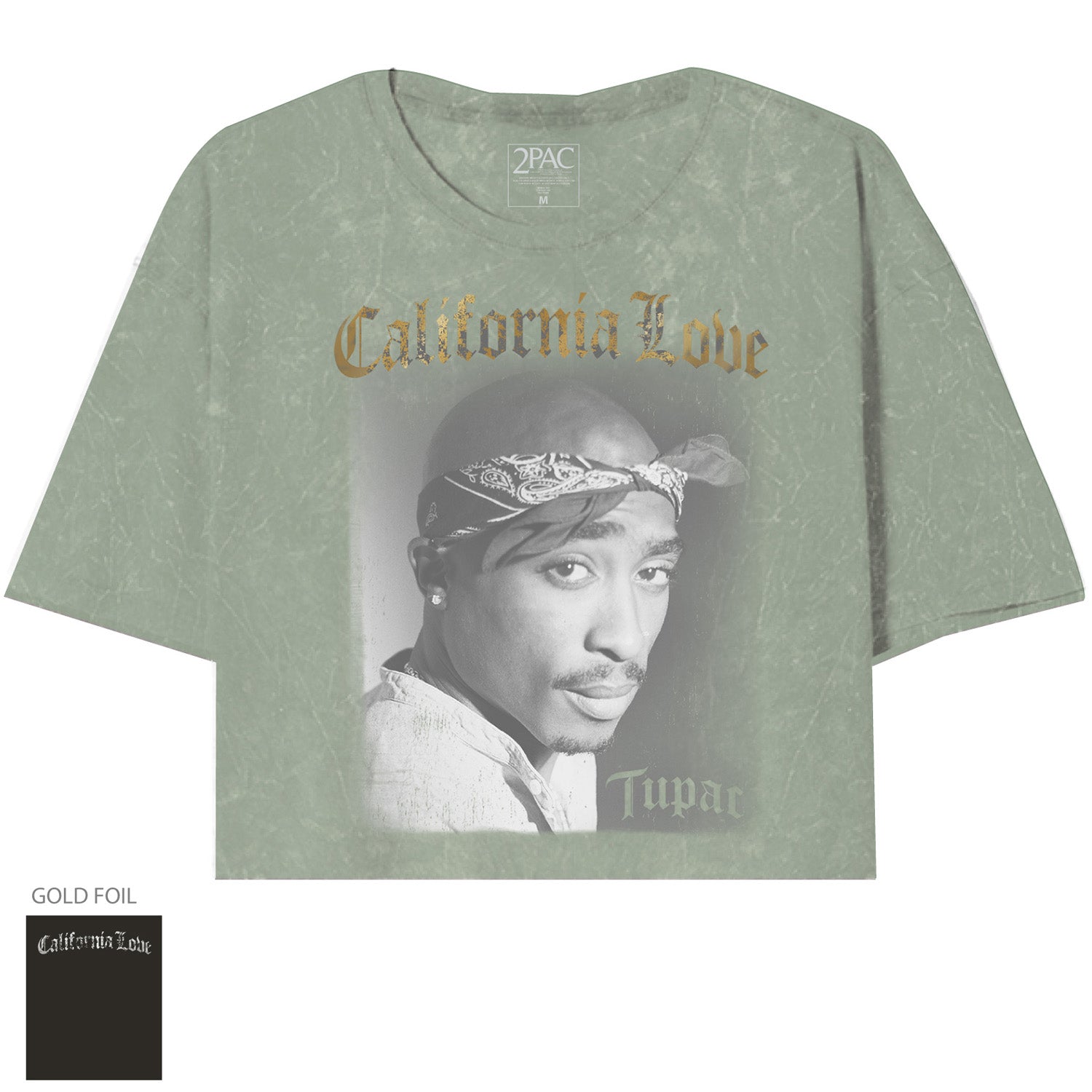 Tupac La Love Foil Oversize Crop Top