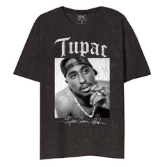 Tupac Leaning Pose With Signature Unisex T-Shirt