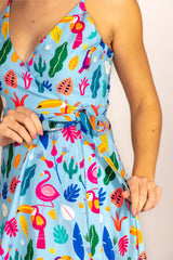 The Birds Of Paradise | Tropical Bird Strappy Dress