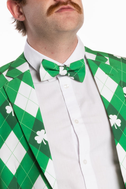 The Cabbage Connoisseur | Green Argyle St. Patrick's Day Bow Tie - Shinesty