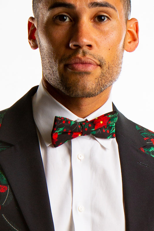 The Centerpiece | Poinsettia Ugly Christmas Bow Tie