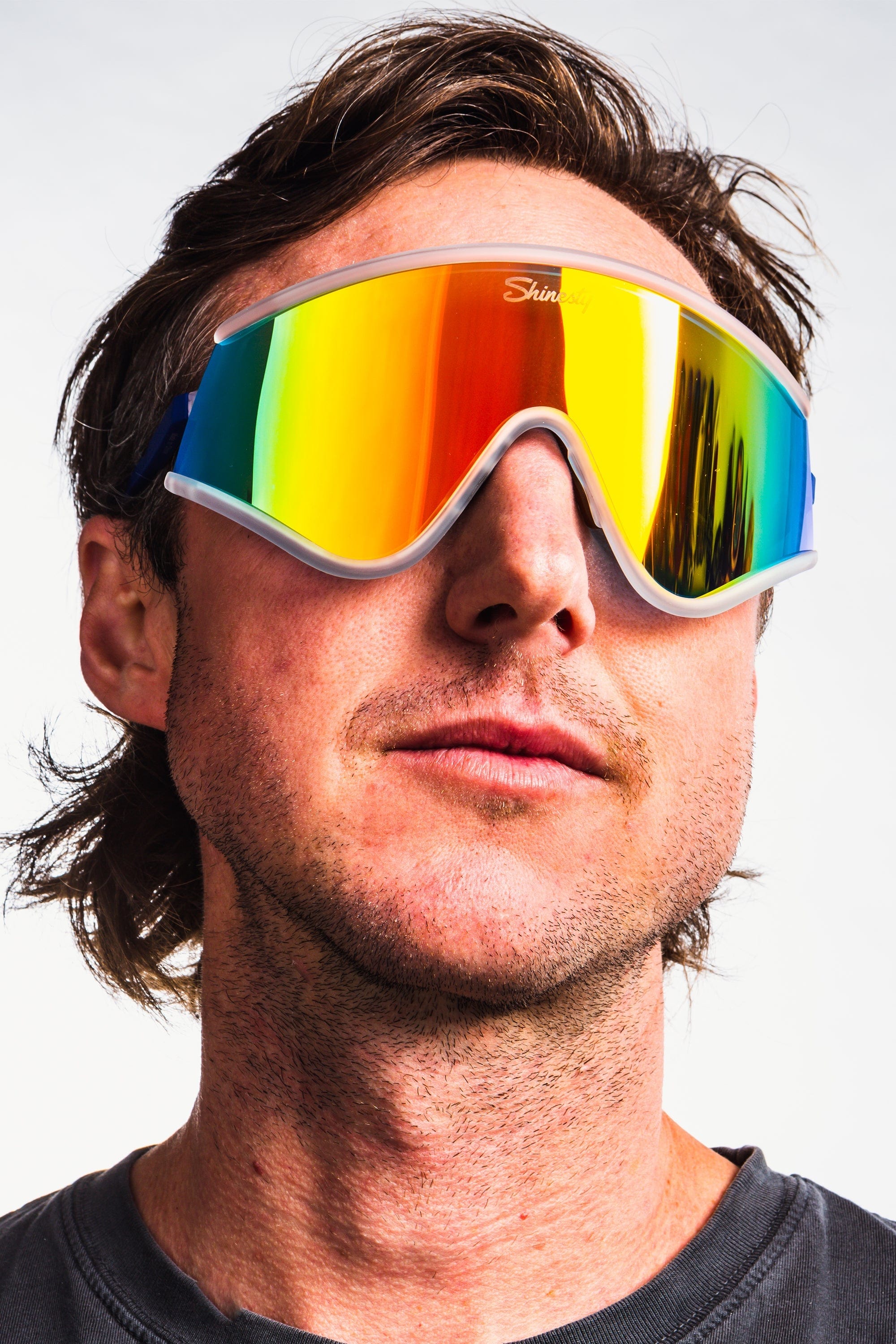 The Crushed Ice | Clear Polarized Mirrored Macho Sunglasses - Shinesty