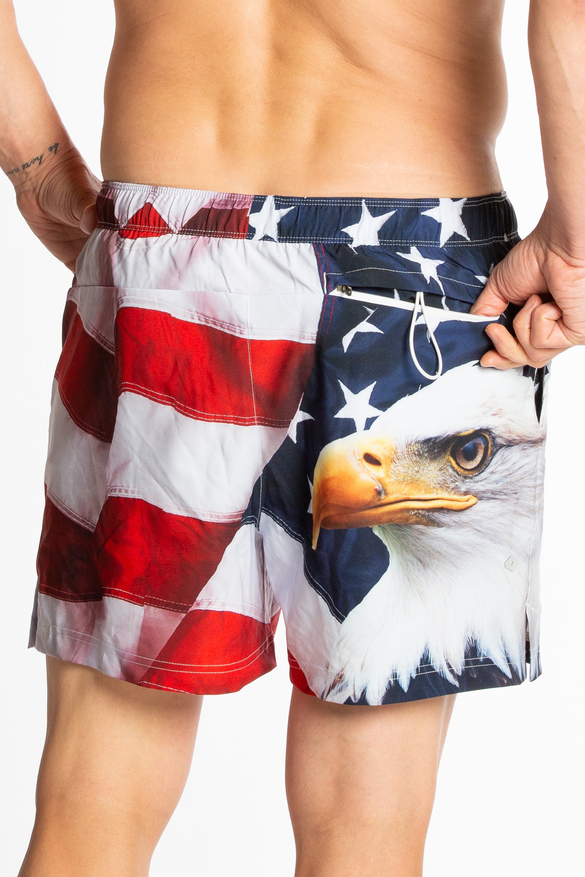 The Emblem | USA Eagle Ball Hammock® Pouch 5" Swim Trunks - Shinesty