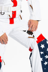 The First Chair | Mens Retro American Flag Ski Suit