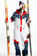 The First Chair | Mens Retro American Flag Ski Suit - Shinesty