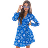 The Ice Never Melts | Blue Snowflake Christmas Wrap Dress