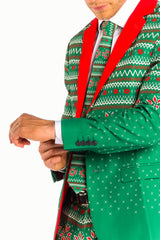 The Kris Kringle | Green Fair Isle Christmas Suit