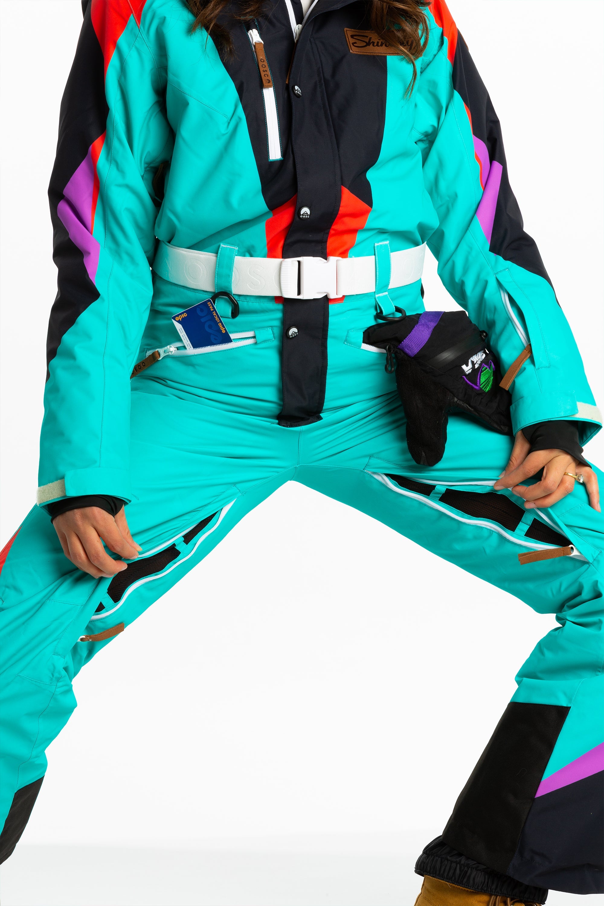 The Lax Liftie | Retro Teal Women's One Piece Ski Suit