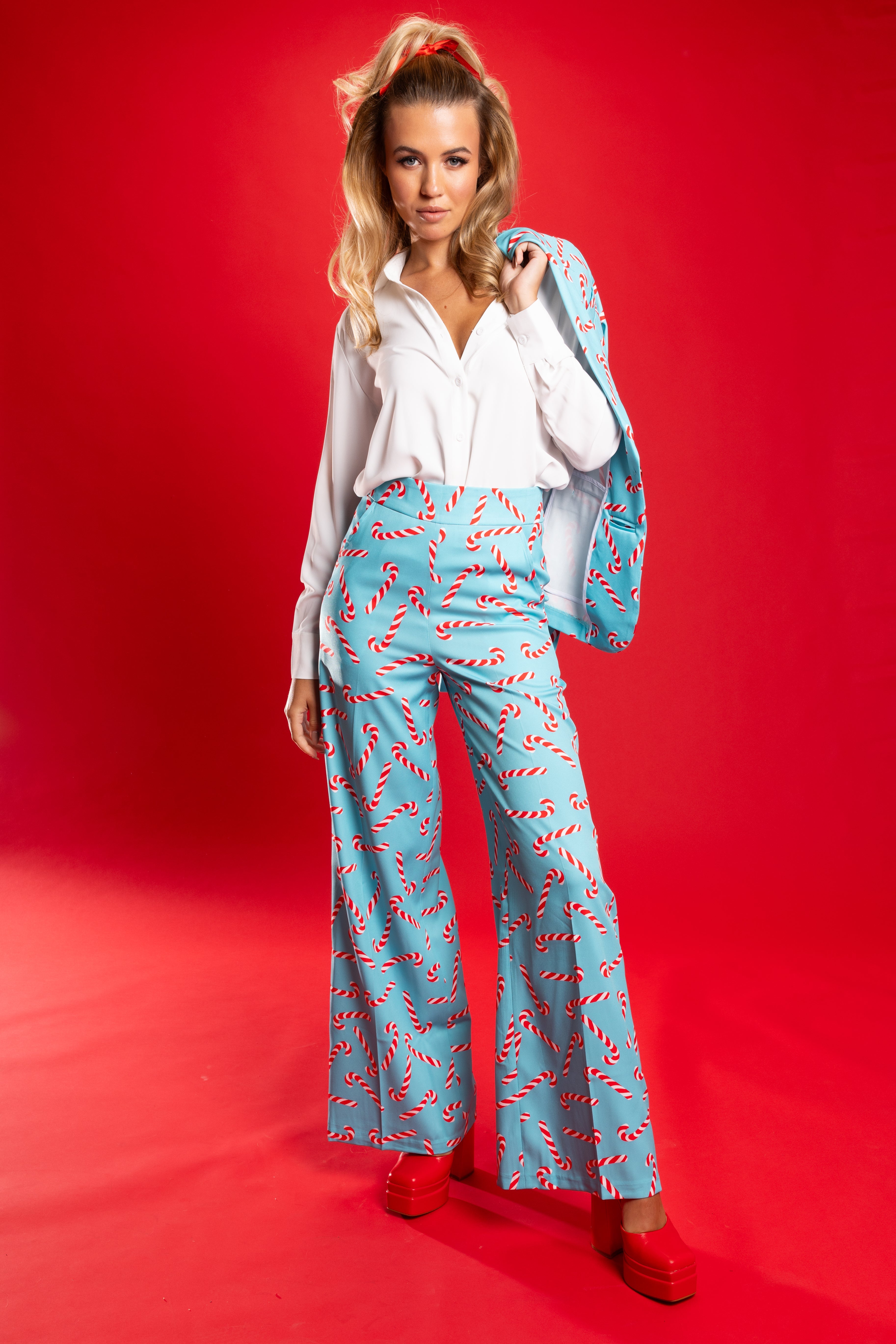 The Peppermint Pimp Canes | Candy Cane Women's Suit Pants