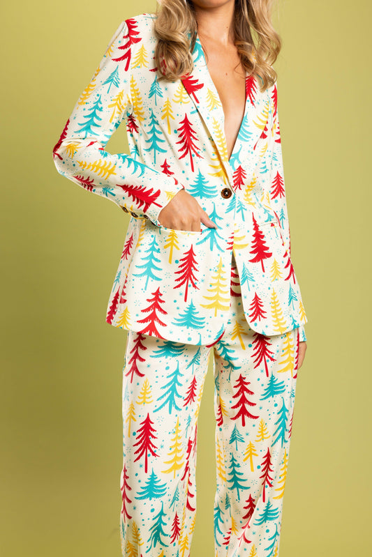 The Pine Tree Playgirl | Retro Christmas Trees Women's Suit