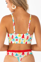 The Pine Tree Playgirl | Retro Christmas Trees Bralette