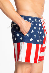 The Reagans | American Flag Patch Ball Hammock® Pouch 5" Swim Trunks