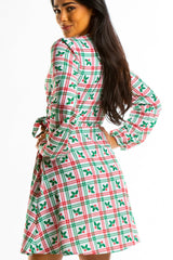 The Smooches | Mistletoe Plaid Christmas Wrap Dress