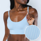 The Venus | Light Blue Stripe Bralette - Shinesty