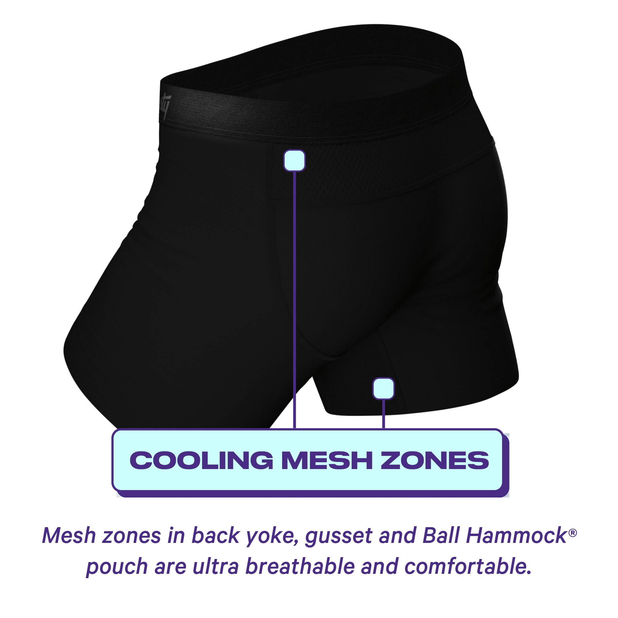 The Threat Level Midnight | Black Cooling Ball Hammock® Underwear With Fly 5 Pack - Shinesty