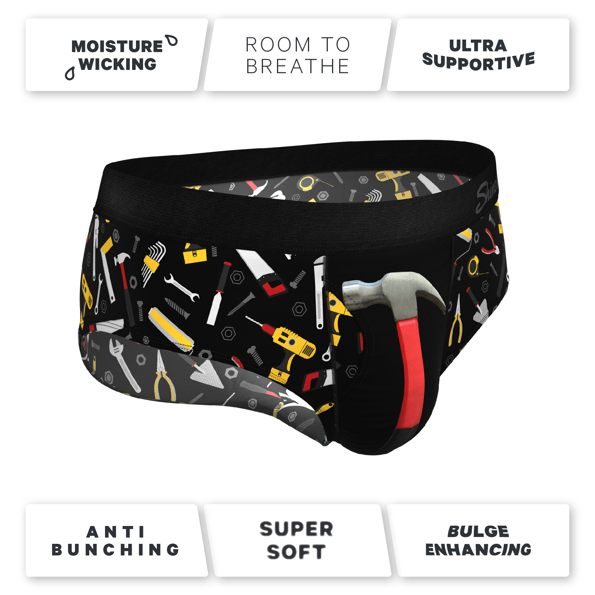 The Tool Belt | Hammer and Tools Ball Hammock® Pouch Underwear Briefs - Shinesty