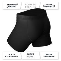 The 009 | Black Tuxedo Ball Hammock® Pouch Underwear With Fly