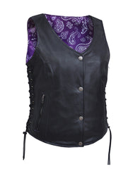 Unik International Ladies Purple Paisley Cowhide Vest