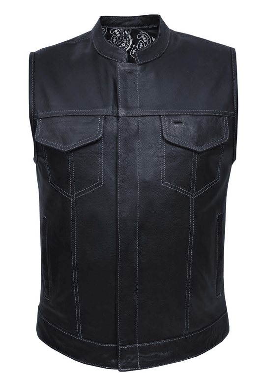 Unik International Mens Cowhide Black Lining Vest