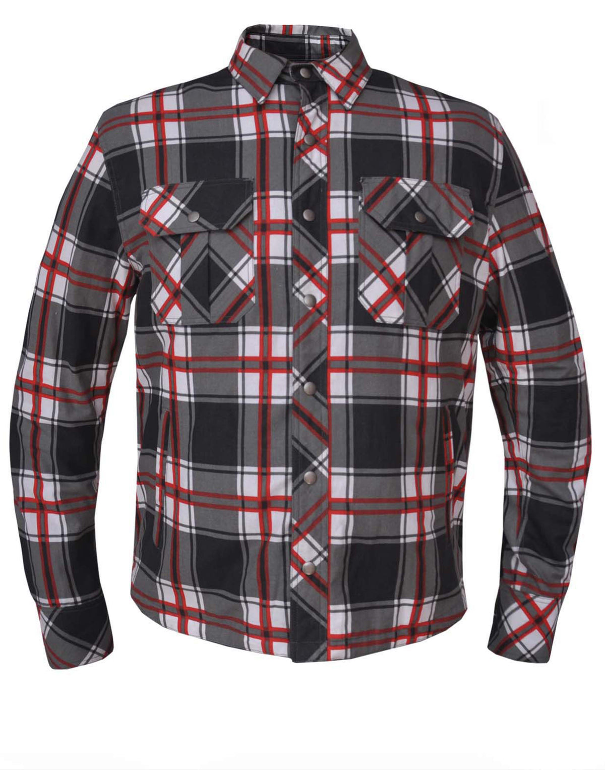 Unik International Mens Red & White Cotton Riding Flannel with Kevlar