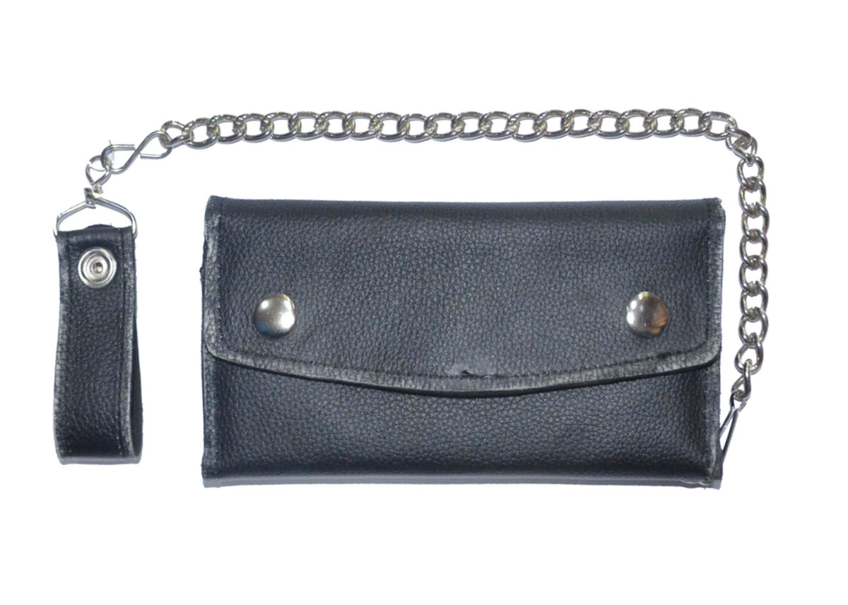 Unik International Gray Cowhide 7" x 3" Biker Chain Wallet