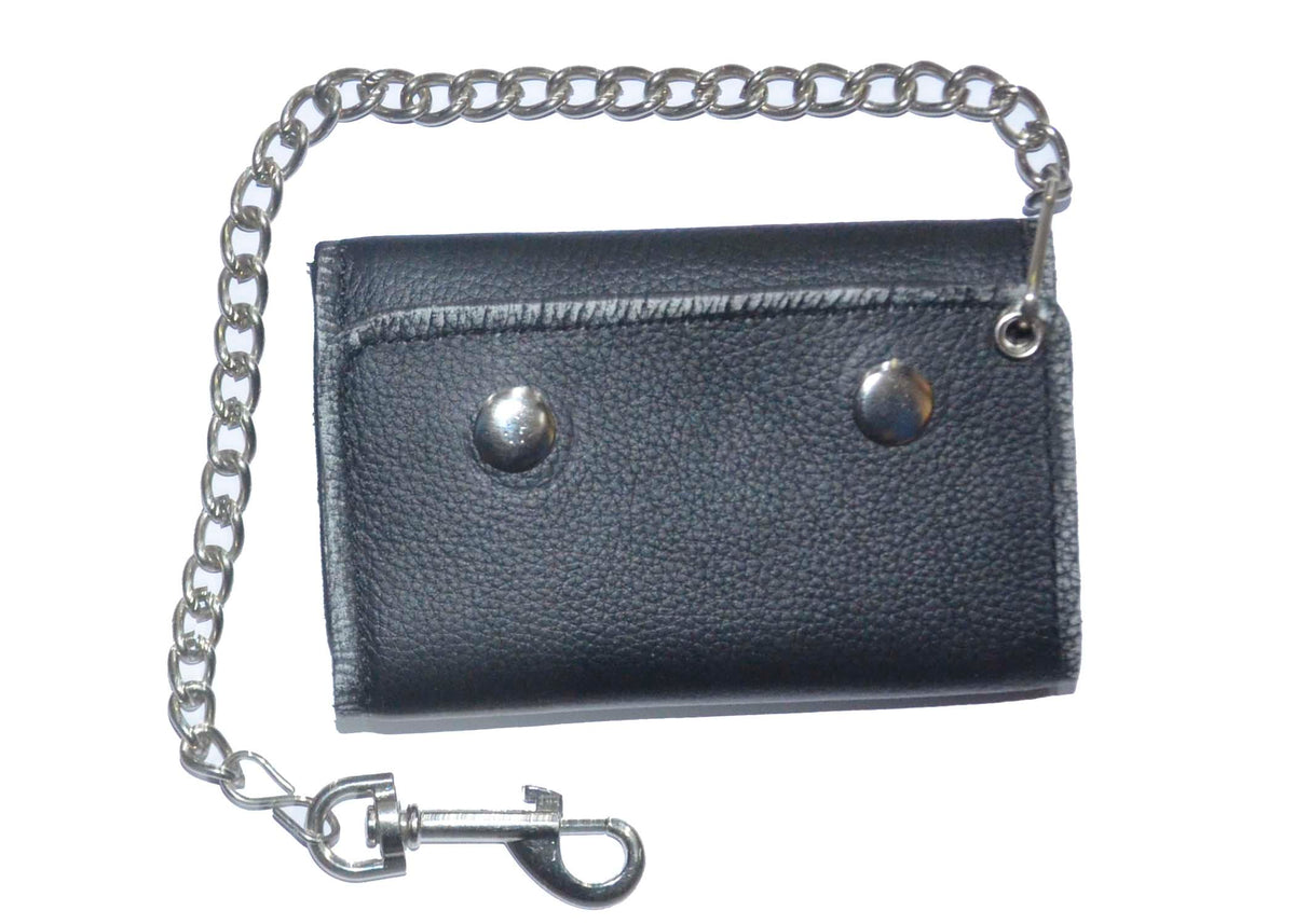 Unik International COWHIDE SKIN 5.5" x 4" biker chain wallet with easy clip on