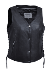 Unik International Ladies Goatskin Leather Vest WITH ZIP