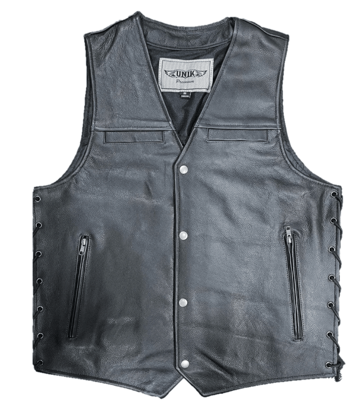 Unik International Mens Cowhide Leather Vest