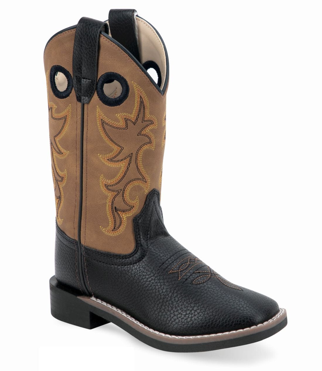 Old West Children All Over Leatherette Material Broad Square Toe Boots - Old West