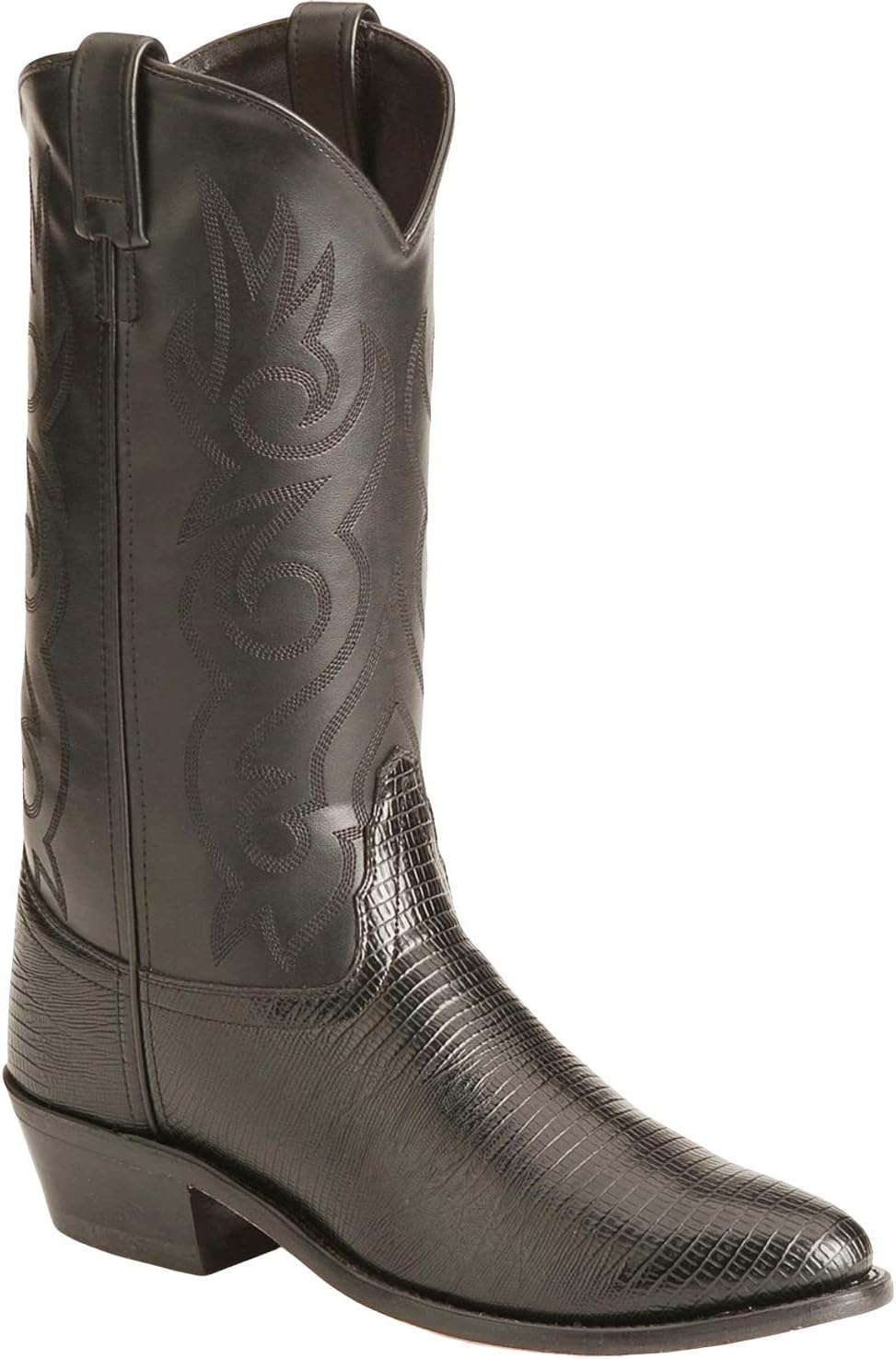 Old West Mens Black Spray Lizard Print All Over Leather 13" Boot