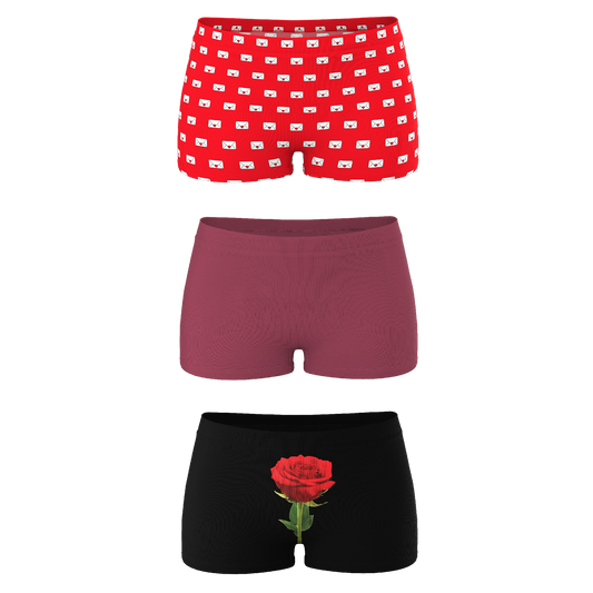 The Love Letter | Valentine's Themed Modal Boyshort Underwear 3 Pack