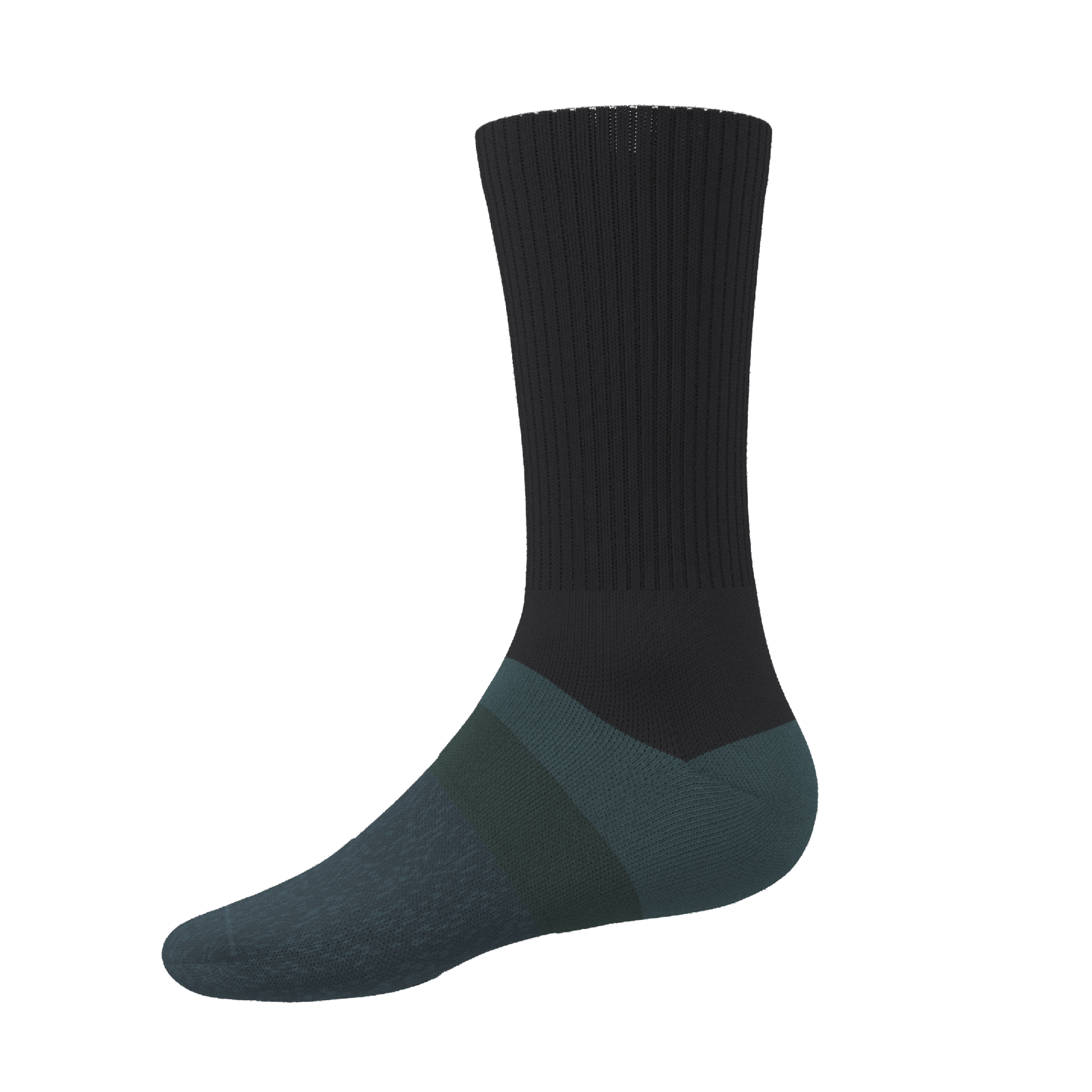 The Night Owl | Black and Teal Heel Hammock™ Crew Socks